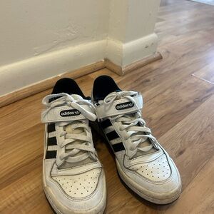 Adidas Men's White and Black Strap Sneakers